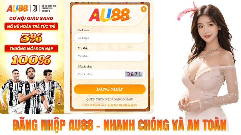 Giao diện đăng nhập nhà cái au88 chính thức